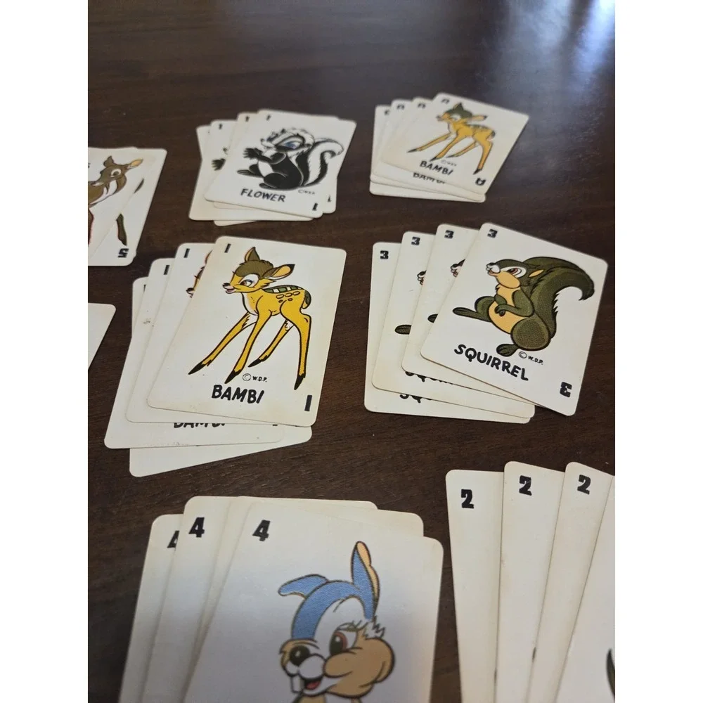 vintage 1946 Bambi card game, Disney Book And Thumper Plush